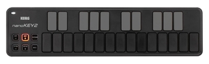 (中古品) KORG 定番 USB midi鍵盤 nanoKEY2 BK 黒いこと 快い音仕立て上げる DTM パウダーコンパクト腹積もりで持っていくに至適 すぐに始められるソフトウエア使用許可込み 25鍵