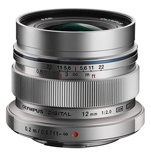 (中古品) OLYMPUS 単焦点レンズ M.ZUIKO DIGITAL ED 12mm F2.0 シルバー