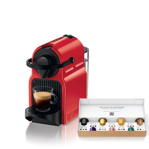 (中古品) ネスプレッソ カプセル式コーヒーメーカー イニッシア ルビーレッド 水タンク容量0.6L コンパクト 軽量 C40-RE-W