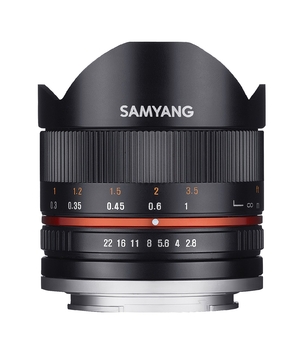 (中古品) SAMYANG 単焦点魚眼レンズ 8mm F2.8 II ブラック キヤノン EOS M用 APS-C用