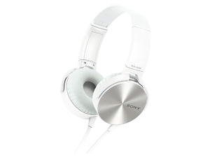(中古品) ソニー SONY ヘッドホン MDR-XB450 : 密閉型 折りたたみ式 ホワイト MDR-XB450 W