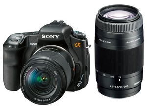 (中古品) ソニー SONY デジタル一眼レフカメラWズームレンズキット α200 ダブルズームキット DSLR-A200W