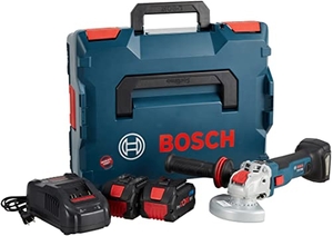 (中古品) ボッシュ(BOSCH) 18Vコードレスディスクグラインダー X-LOCK (8.0Ahバッテリー1個・充電器・キャリングケース付) GWX18V-10SC5