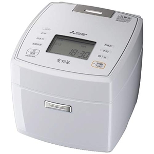 (中古品) 三菱電機 IHジャー炊飯器 1升炊き 備長炭 炭炊釜(2層厚釜) ハードコート60 七重全面加熱 月白 NJ-VEB18-W