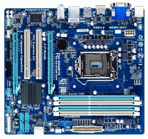 (中古品) GIGABYTE マザーボード Intel B75 LGA1155 Micro ATX GA-B75M-D3H/A Rev1.2
