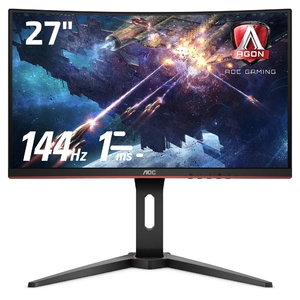 (中古品) AOC ゲーミング モニター C27G1/11 (27インチ/144Hz/1ms/VA 曲面パネル/HDMI×2 DP×1)