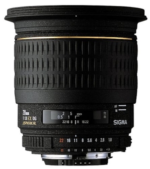 (中古品) SIGMA 単焦点広角レンズ 20mm F1.8 EX DG ASPHERICAL RF ソニー用 フルサイズ対応