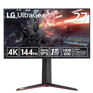 (中古品) LG ゲーミングモニター UltraGear 27GP95RP-B 27インチ/4K/Nano IPS/1ms(GTG)/144Hz/HDMI 2.1対応/G-SYNC Compatible,FreeSync Premium Pro/Vesa DisplayHDR600/DCI-P3 98%/HDMI×2,DisplayPort/ピボット,高さ調節対応/安心・無輝点