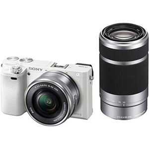 (中古品) ソニー ミラーレス一眼 α6000 ダブルズームレンズキット E PZ 16-50mm F3.5-5.6 OSS + E 55-210mm F4.5-6.3 OSS ホワイト ILCE-6000Y W