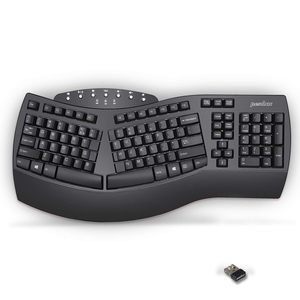 (中古品) Perixx(ペリックス) PERIBOARD-612BUS エルゴノミクスキーボード ワイヤレス Bluetooth/2.4GHｚ 人間工学 無線 フルサイズ Windows10/MacOSX対応 【正規品】 英語配列 (ワイヤレス・ブラック)