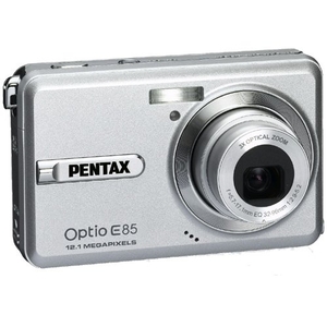 (中古品) PENTAX デジタルカメラ Optio E85 シルバー 1210万画素 光学3倍 16連写 充電器不要の本体充電 OPTIOE85SL