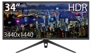 (中古品) JAPANNEXT JN-VG34100UWQHDR 34インチ HDR対応ウルトラワイド液晶ディスプレイ HDMI 100Hz ゲーミングモニター