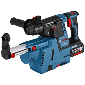 (中古品) Bosch Professional(ボッシュ) SDSプラス 18V コードレスハンマードリル 吸じんアダプター付属 (6.0Ahバッテリー2個・充電器・キャリングケース付) GBH18V-26GDE
