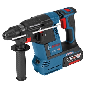 (中古品) Bosch Professional(ボッシュ) SDSプラス 18V コードレスハンマードリル (6.0Ahバッテリー2個・充電器・キャリングケース付) GBH18V-26