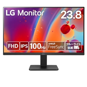 (中古品) 24MR400-B 23.8インチ LG モニター/アンチグレア/IPS/1920×1080/100Hz/5ms（GTG）/FreeSync/DAS/ブラックスタビライザー/D-sub/HDMI/チルト調整対応