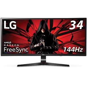 (中古品) LG ゲーミング モニター ディスプレイ 34UC70GA-B 34インチ/21:9 曲面 ウルトラワイド/IPS非光沢/144Hz/FreeSync/DisplayPort×1HDMI×2/高さ調節対応