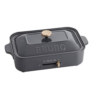 (中古品) BRUNO コンパクトホットプレート [ チャコール/本体＆2種プレート] BOE021-CH