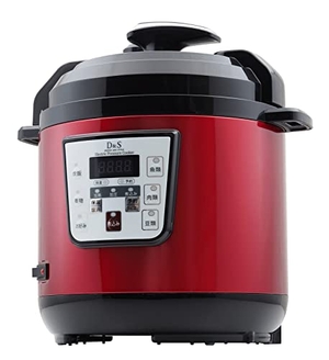 (中古品) D&S ディーアンドエス 食材を入れてタイマーを押すだけ簡単調理電気圧力鍋 2.5L レッド ほったらかし電気圧力鍋 手軽に圧力調理 タイマー機能付き 再加熱もできるガラス蓋付き STL-EC30R