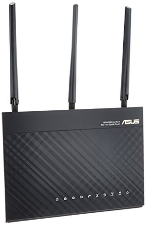 (中古品) ASUS WiFi 無線LAN ルーター RT-AC68U 11ac デュアルバンド AC1900 1300+600Mbps 最大18台 4LDK 3階建 【 iPhone X / XS 対応 】