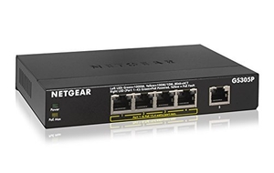 (中古品) 【メーカ生産終了品】 NETGEAR 卓上型コンパクト アンマネージスイッチングハブ GS305P ギガビット 5ポート (PoE 4ポート 55W) 静音ファンレス 省電力設計