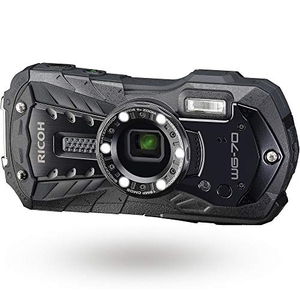 (中古品) RICOH WG-70 ブラック リコー本格防水デジタルカメラ 14m防水 (連続2時間) 1.6m耐衝撃 防塵 -10℃耐寒 アウトドアで活躍するタフネスボディ CALSモード搭載で 現場記録など幅広いビジネスシーンで活躍 03866