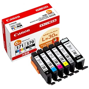 (中古品) Canon 純正 インクカートリッジ BCI-371XL(BK/C/M/Y/GY)+370XL 6色マルチパック 大容量タイプ 【L判写真用紙30枚付】BCI-371XL+370XL/6MPV