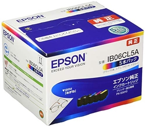 (中古品) エプソン 純正 インクカートリッジ メガネ IB06CL5A 5本パック ブラック2本入り