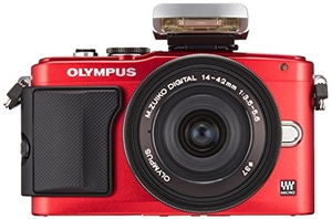 (中古品) OLYMPUS ミラーレス一眼 PEN E-PL6 14-42mm EZレンズキット レッド E-PL6 EZ LKIT RED