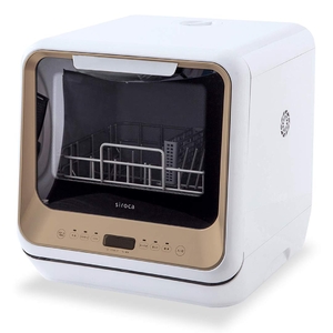 (中古品) シロカ 2WAY食器洗い乾燥機 [食洗機/工事不要/分岐水栓対応/液晶表示付き/タイマー搭載/360℃キレイウォッシュ] PDW-5D (ゴールド)
