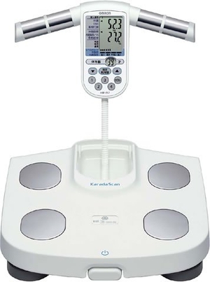 (中古品) OMRON 体重体組成計 カラダスキャン[チェック] ホワイト HBF-357-W