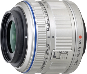 (中古品) OLYMPUS 標準ズームレンズ M.ZUIKO DIGITAL 14-42mm F3.5-5.6 II シルバー