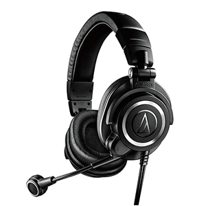 (中古品) オーディオテクニカ ATH-M50xSTS ヘッドセット 有線 XLR コンデンサーマイク ヘッドホン部: 3.5mmTRS接続 マイクロホン部: XLR接続 ストリーマー コンテンツクリエイター ゲーム実況 配信 ポッドキャスト ブラック