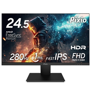 (中古品) Pixio PX259 Prime ゲーミングモニター 24.5インチ FHD IPS 280Hz 1ms
