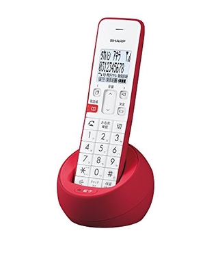 (中古品) シャープ 電話機 コードレス 子機1台タイプ 迷惑電話機拒否機能 レッド系 JD-S08CL-R