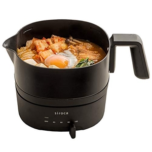 (中古品) シロカ おりょうりケトル ちょいなべ [リニューアルモデル/丸洗い可/温度調整機能/容量1L/電気ケトル] SK-M153 ブラック