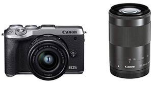 (中古品) Canon ミラーレス一眼カメラ EOS M6 Mark II ダブルズームキット シルバー EOSM6MK2SL-WZK
