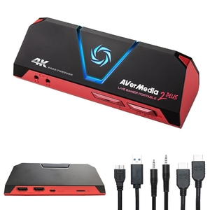 (中古品) AVerMedia Live Gamer Portable 2 Plus、4 Kパススルー、フルHD 1080p60 USBゲームCapture、超低遅延、レコード、ストリーム、プラグ&プレイ、パーティーチャットfor Xbox、Playstation、Nintendoスイッチ( gc513 )