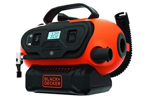 (中古品) ブラックアンドデッカー(BLACK+DECKER) 電動 マルチ空気入れ DIY 電動工具 エア工具 エアコンプレッサー 100V/シガーソケット/18Vバッテリー 3種電源対応 自動停止機能 高容量モード搭載 BDCINF18B