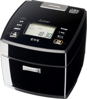 (中古品) 三菱電機(MITSUBISHI ELECTRIC) 炊飯器 5.5合 IH式 日本製 備長炭炭炊釜 豊富な炊き分け 芳潤炊き 黒曜 NJ-VXC10-B