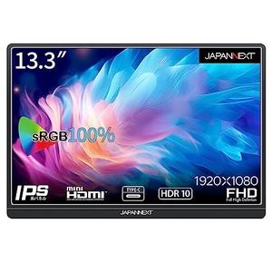 (中古品) JAPANNEXT 13.3インチ フルHD(1920x1080)解像度 モバイルモニター JN-MD-IPS1332FHDR USB Type-C miniHDMI