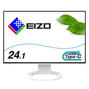 (中古品) EIZO FlexScan EV2485-WT (24.1型/1920×1200/フレームレスモニター/アンチグレアIPS/疲れ目軽減/ホワイト)