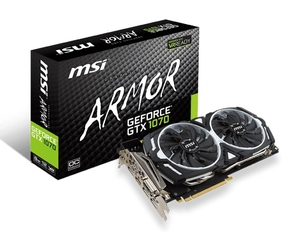 (中古品) MSI ARMOR 2X デュアルファン搭載 GeForce GTX 1070 グラフィックボード GEFORCE GTX 1070 ARMOR 8G OC