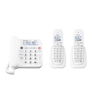 (中古品) 【純正品】 シャープ(SHARP) シンプル コードレス 電話機 見やすい液晶 迷惑電話防止機能付 パーソナルタイプ 子機2台 ホワイト系 JD-G33CW