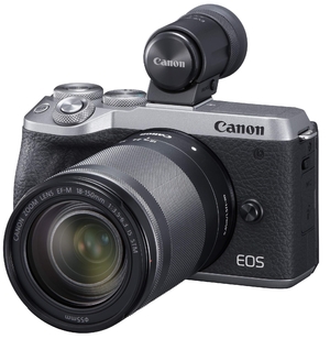 (中古品) Canon ミラーレス一眼カメラ EOS M6 Mark II EF-M18-150 IS STM レンズ EVFキット シルバー EOSM6MK2SL-18150ISEVFK
