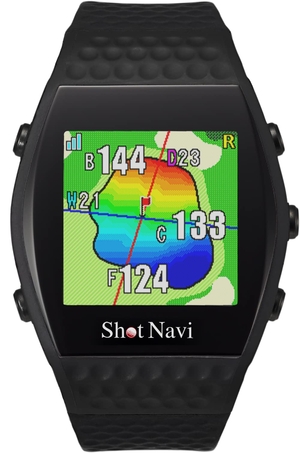 (中古品) ShotNavi INFINITY(ショットナビ) BK 最新GPSチップ「M10」 グリーン形状 超軽量48g 日本製 GPSゴルフナビ ゴルフ距離計 ゴルフウォッチ 競技利用OK