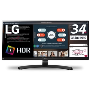 (中古品) LG モニター ディスプレイ 34WL750-B 34インチ/ウルトラワイド(3440×1440)/IPS 非光沢/HDR/HDMI×2DisplayPort×1/高さ調節