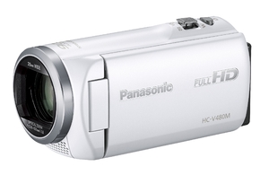 (中古品) パナソニック HDビデオカメラ V480M 32GB 高倍率90倍ズーム ホワイト HC-V480M-W