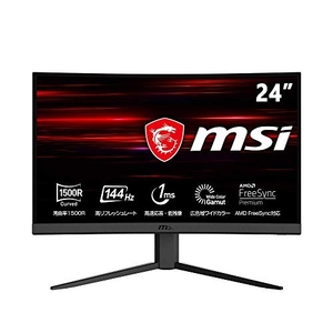 (中古品) MSI ゲーミングモニター VA湾曲パネル 144Hz 23.6インチ スリムベゼル 高い色再現性 フルHD/1ms/FreeSync Premium/HDMI/DP Optix G24C4