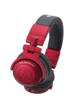 (中古品) audio-technica 密閉型DJモニターヘッドホン 着脱コードタイプ レッド ATH-PRO500MK2 RD