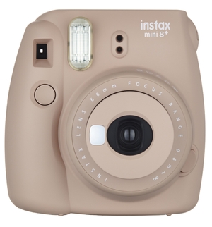 (中古品) FUJIFILM インスタントカメラ チェキ instax mini8プラス 接写レンズ・純正ハンドストラップ付き ココア INS MINI 8P COCOA